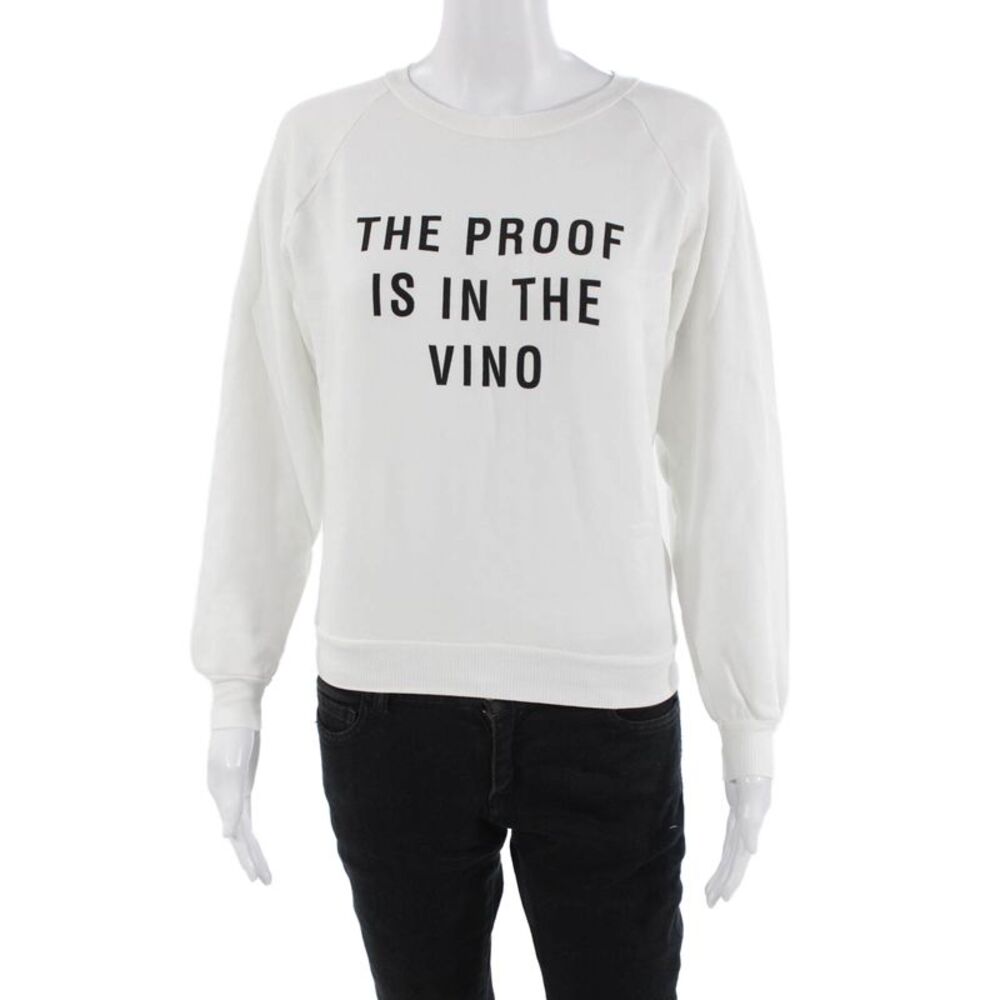 Wildfox, Women, Pullover Sweatshirt White Graphic Quote Size XS
